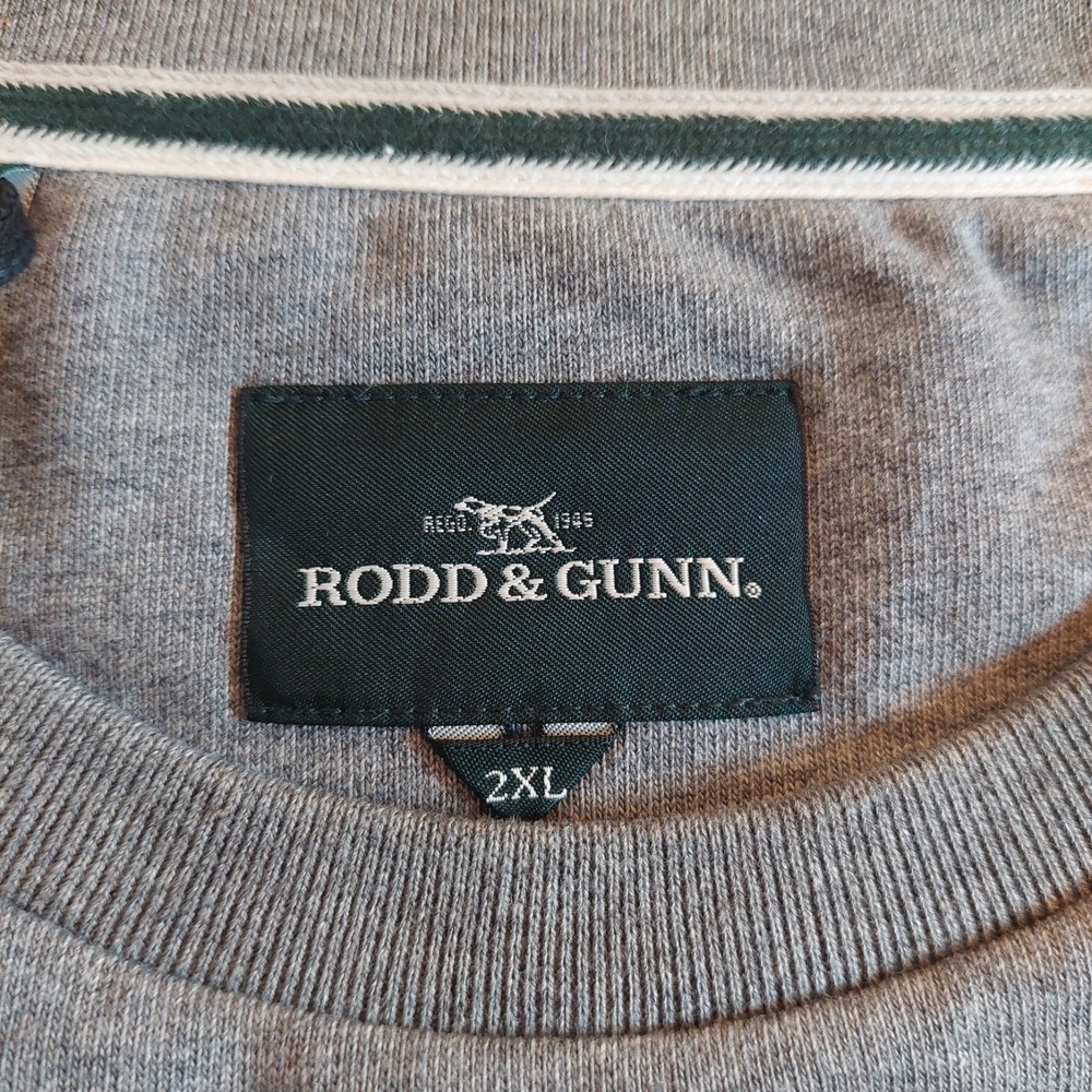 Rodd & Gunn Men's One Fly Fishing LS Crew Sweatshirt Concrete Size XXL $148 NEW! - Picture 10 of 10